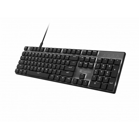 Natec Amberjack | Keyboard | Wired | US | Linear | White backlight, Hot-swappable switches, Anti-ghosting, Built-in memory, Macr