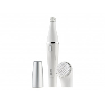 Braun Face Facial Epilator and Brush | SE810 | Number of power levels 1 | Wet & Dry | White/Silver