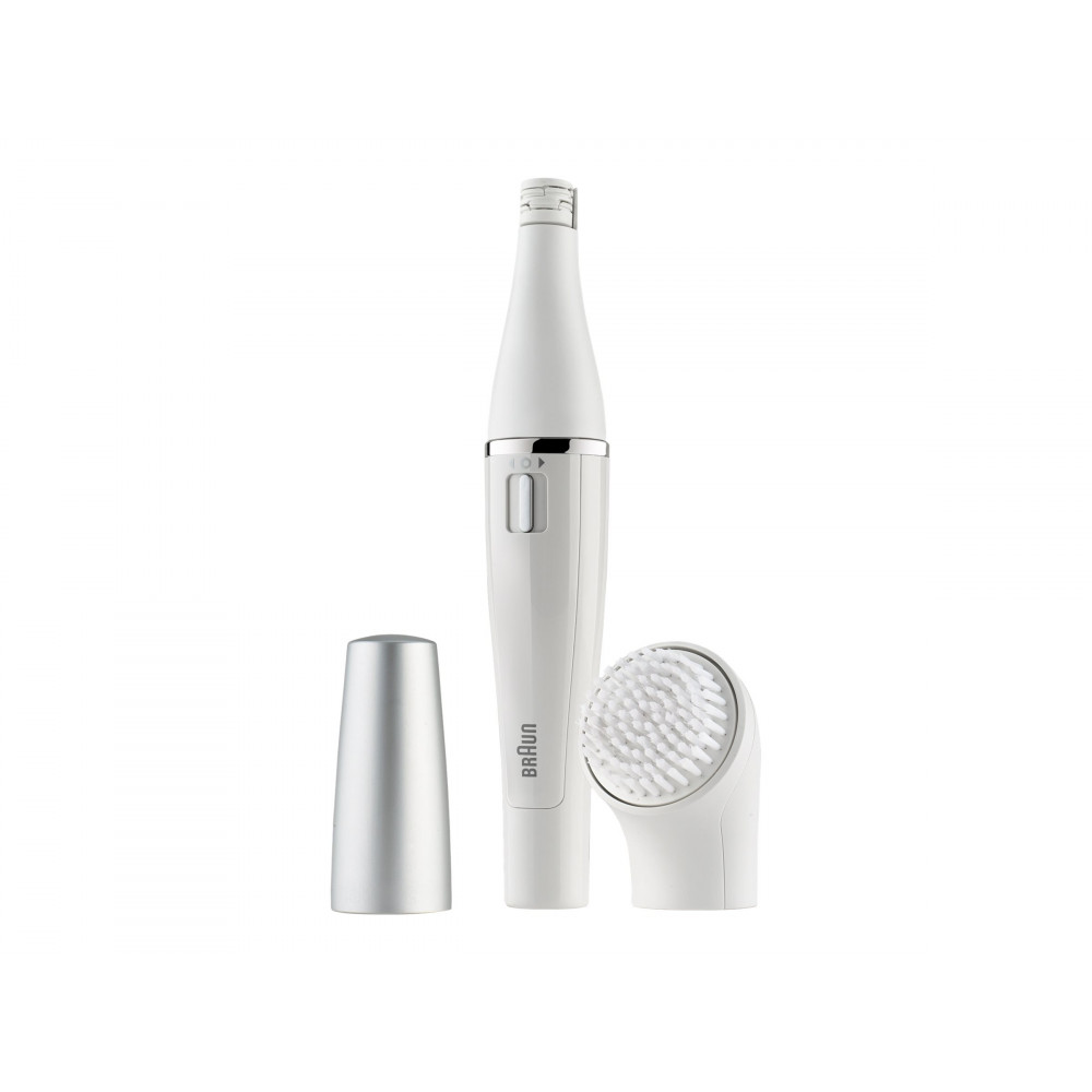 Braun Face Facial Epilator and Brush | SE810 | Number of power levels 1 | Wet & Dry | White/Silver