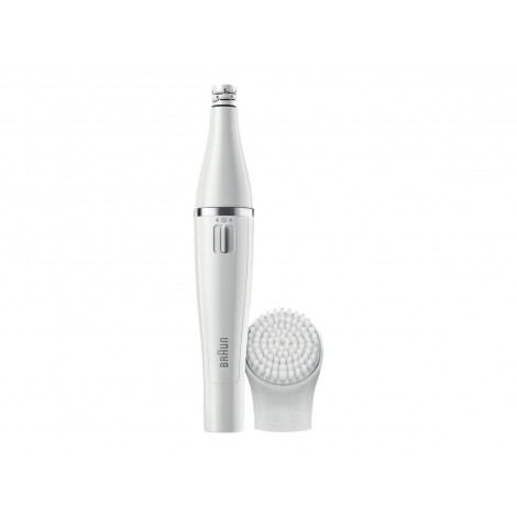 Braun Face Facial Epilator and Brush | SE810 | Number of power levels 1 | Wet & Dry | White/Silver
