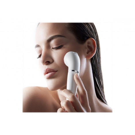 Braun Face Facial Epilator and Brush | SE810 | Number of power levels 1 | Wet & Dry | White/Silver