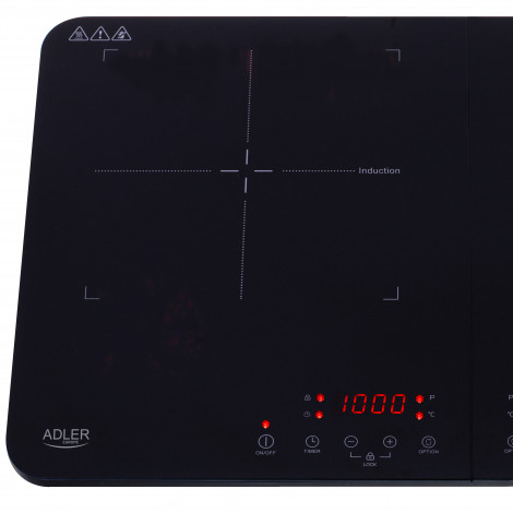 AD 6516 | Adler Cooker | Touch controls | Number of burners/cooking zones 2 | Induction | Black