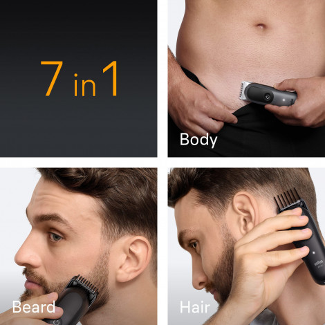 Braun 7-in-1 Grooming Kit | All-in-One Kit Series 5 AIO5520 | Cordless | Number of length steps 14 | Black