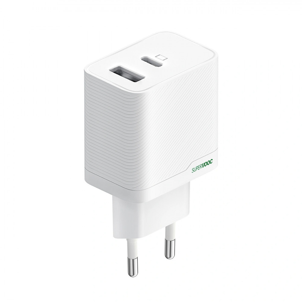 OPPO SUPERVOOC 45W Dual-Port Charger (White), OSAB4CB4AE