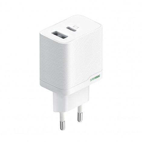 OPPO SUPERVOOC 45W Dual-Port Charger (White), OSAB4CB4AE
