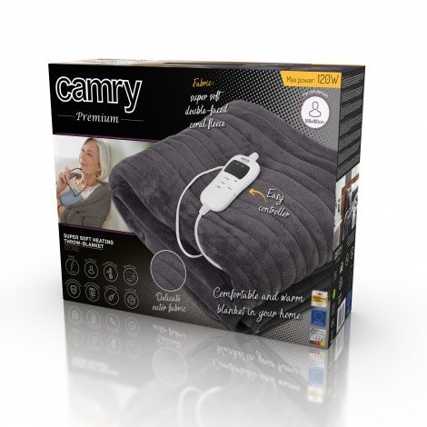 Camry | Electric blanket | CR 7418 | Number of heating levels 7 | Number of persons 1 | Washable | Coral fleece | 110-120 W | Br