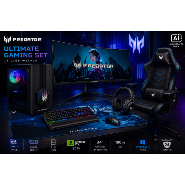 Acer | Predator Ultimate Gaming Set | Orion 3000 + X34 V3 + PGC371 + Aethon 700 + Galea 550 + Cestus 333 + PMP470 | Desktop Set 