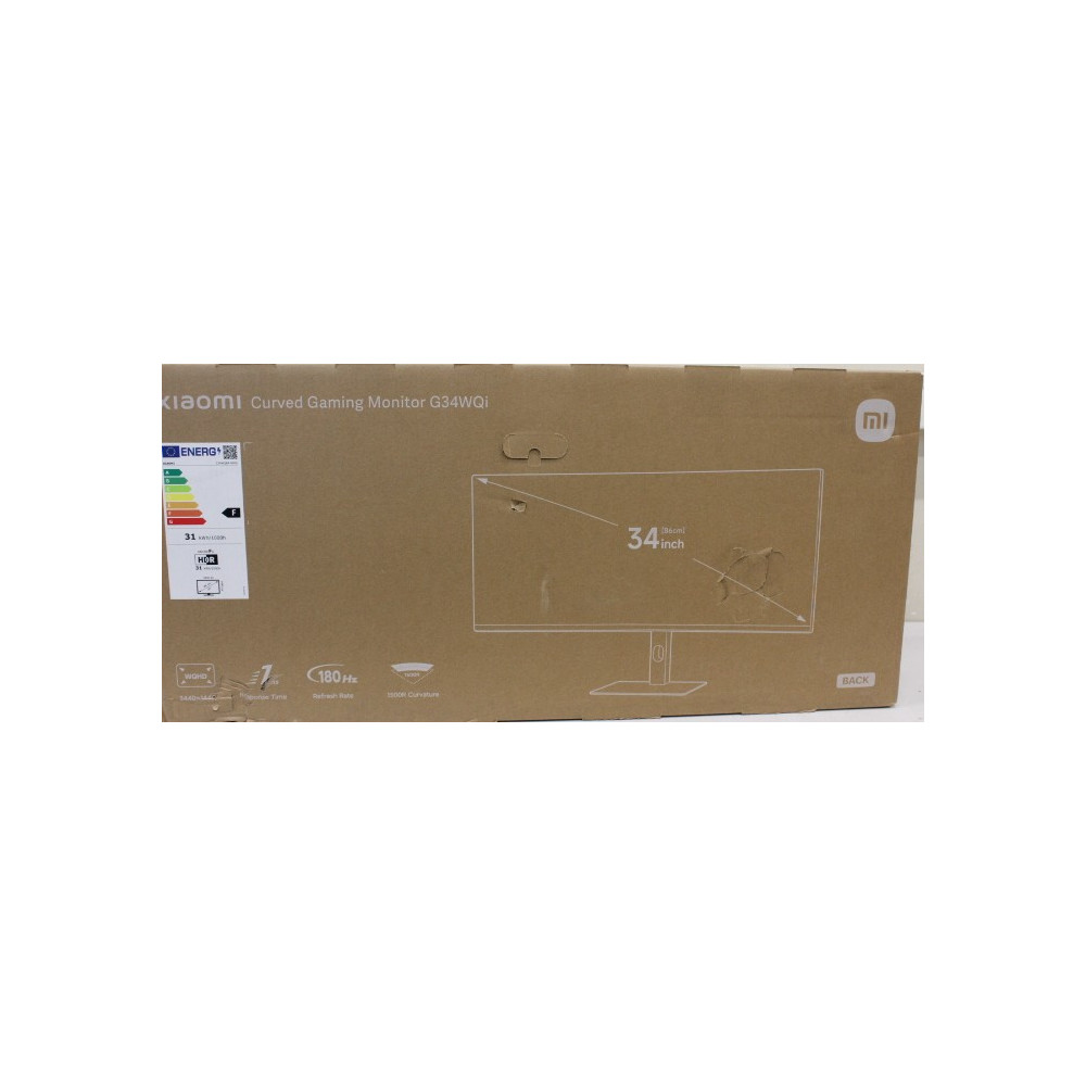 SALE OUT. Xiaomi | G34WQi | 34 " | WQHD | 21:9 | 180 Hz | 1 ms | 3440 x 1440 pixels | 350 cd/m | HDMI ports quantity 2 | Black |