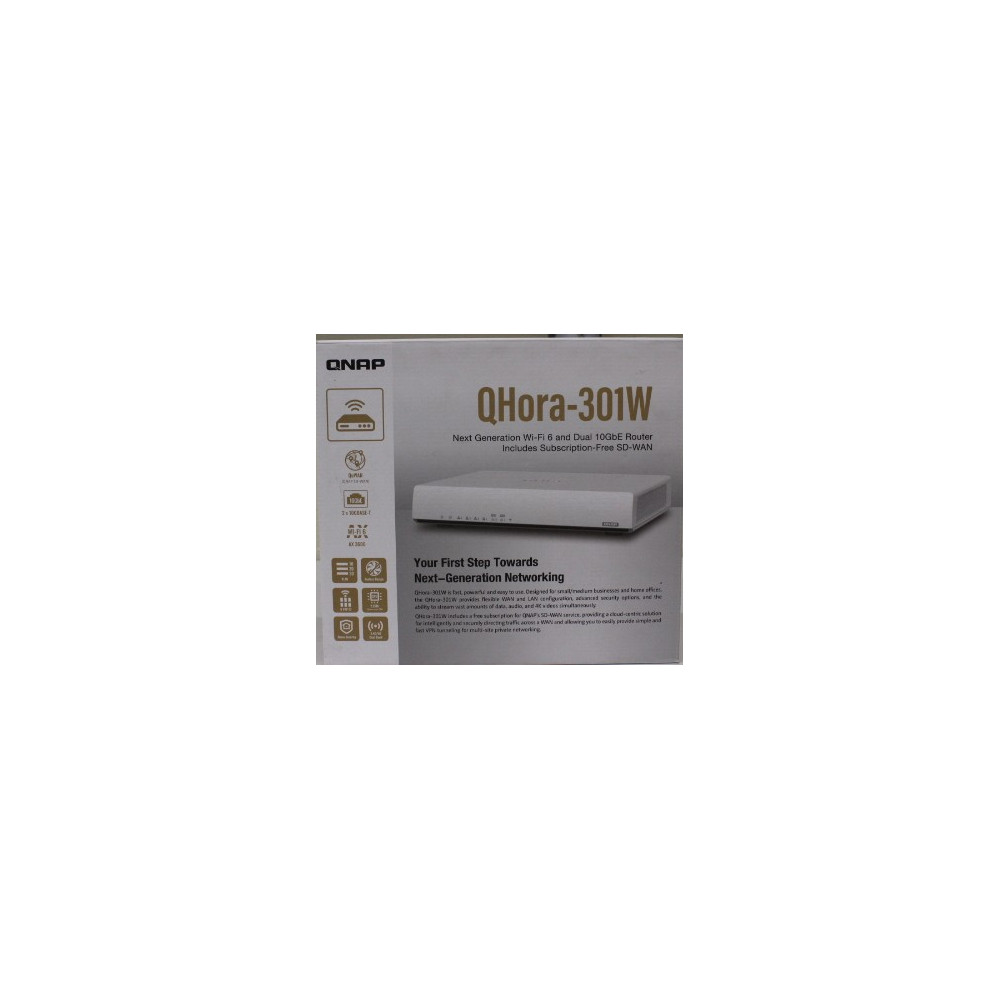 SALE OUT. QNAP QHora-301W WiFi 6 up to 3.5Gbps Speed AX optimized Quad-Core Processor 4x4 MU-MIMO & OFDMA 2* 10GbE (Multi-Gig) W