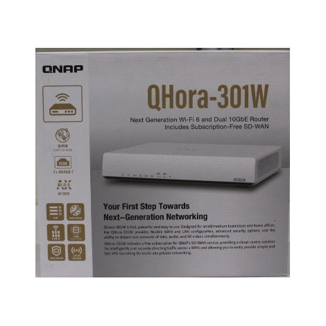 SALE OUT. QNAP QHora-301W WiFi 6 up to 3.5Gbps Speed AX optimized Quad-Core Processor 4x4 MU-MIMO & OFDMA 2* 10GbE (Multi-Gig) W