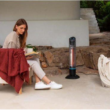 Cecotec ReadyWarm 1000 Power Tower | Halogen Heater | 1000 W | Number of power levels 2 | Black | IP55