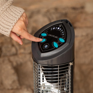 Cecotec ReadyWarm 1000 Power Tower | Halogen Heater | 1000 W | Number of power levels 2 | Black | IP55