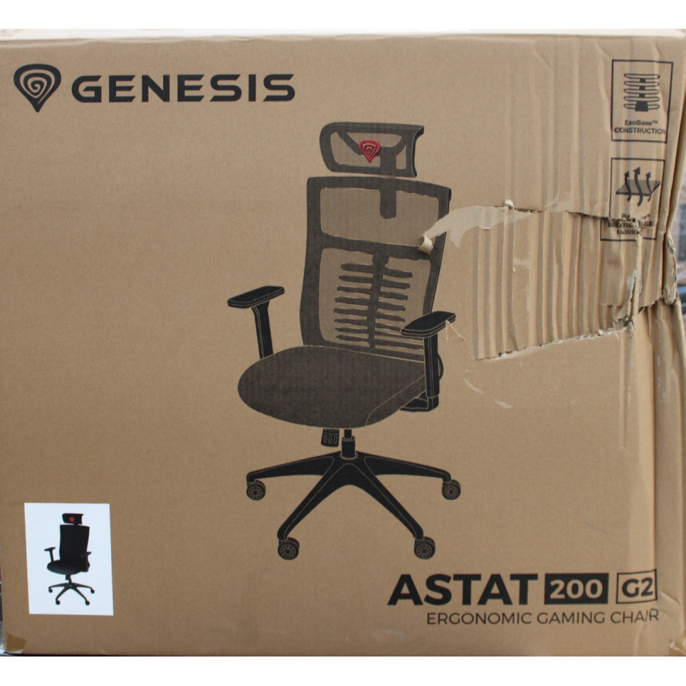 SALE OUT. | Ergonomic Chair Astat 200 Base material Nylon Castors material: Nylon with CareGlide coating | Black | DAMAGED PACKA