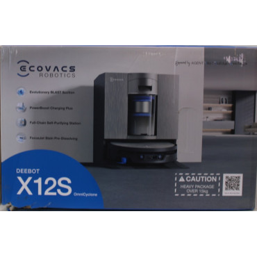 SALE OUT. Ecovacs DEEBOT X12S OmniCyclone Vacuum Cleaner,Robot,Wet&Dry,27000Pa,TruEdge 3.0,ZeroTangle 4.0,OZMO Roller 3.0,Gold+O