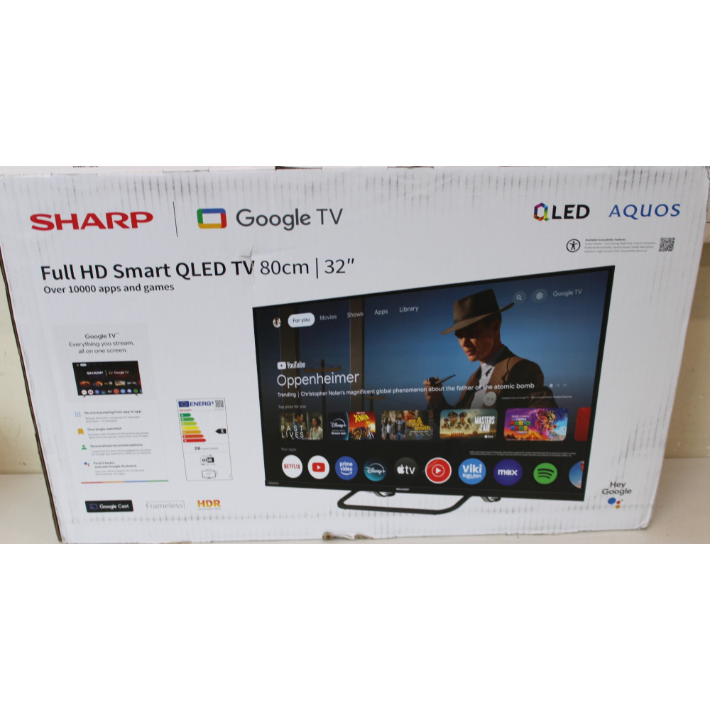 SALE OUT. Sharp 32HF3865E 32" (81cm) QLED Full HD Google TV | SALE OUT. | Sharp 32HF3865E | 32 | Smart TV | Google TV | DAMAGED 