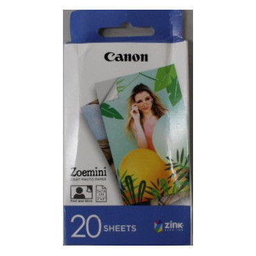 SALE OUT. 20 sheets | ZP-2030 | Photo Paper | White | 5 x 7.6 cm | DAMAGED PACKAGING
