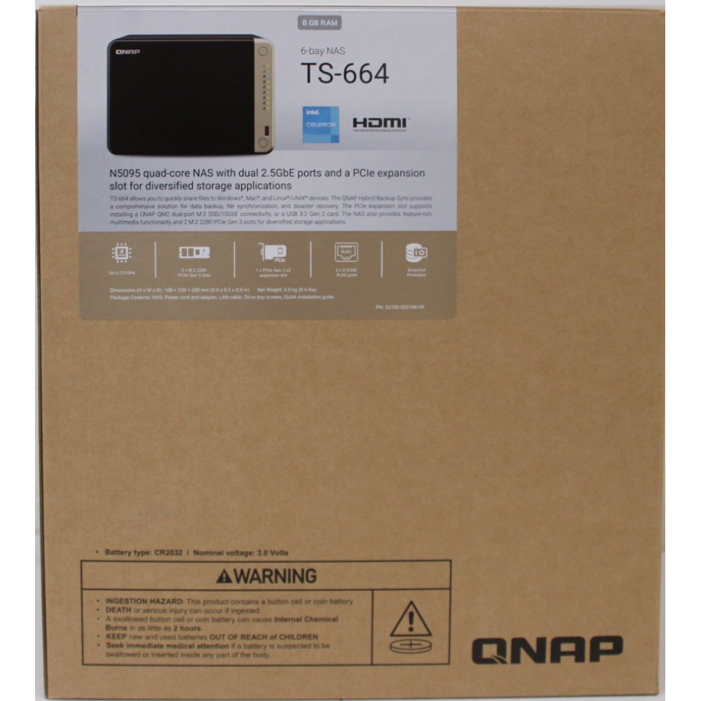 SALE OUT. QNAP | 6-Bay desktop NAS | TS-664-8G | Intel Celeron | N5095 4-core | Processor frequency 2.9 GHz | 8 GB | DDR4 | DEMO
