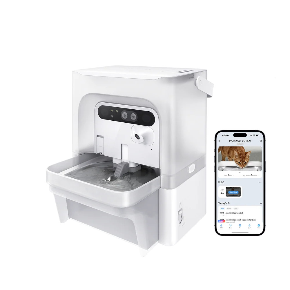 PETKIT Pet Water Fountain with Camera | EverSweet Ultra | Capacity 5 L | Material ABS, 304 Stainless Steel, PP, PPO | White