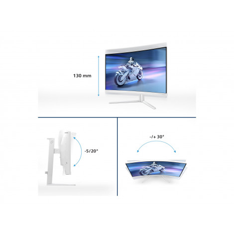 Philips | 32M2C5501/00 | 32 " | Fast VA | QHD | 16:9 | 144 Hz | 1 ms | 2560 x 1440 pixels | HDMI ports quantity 2