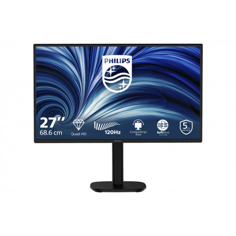 Philips | 27B2N3500/00 | 27 " | IPS | QHD | 16:9 | 120 Hz | 2560 x 1440 pixels | HDMI ports quantity 2 | Black