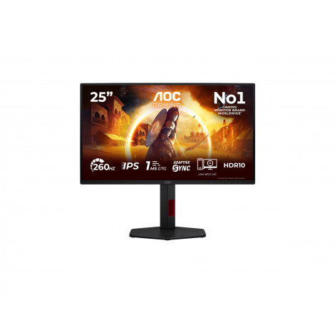 AOC | 25G4ZR | 25 " | Fast IPS | FHD | 16:9 | 240 Hz | 0.5 ms | 1920 x 1080 pixels | 300 cd/m | HDMI ports quantity 2 | Black