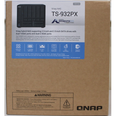 SALE OUT. | QNAP 9-Bay QTS NAS | TS-932PX-4G | Up to 9 HDD/SSD Hot-Swap | AnnapurnaLabs Alpine | AL324 ARM Cortex-A57 Quad-Core 