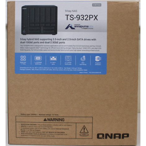 SALE OUT. | QNAP 9-Bay QTS NAS | TS-932PX-4G | Up to 9 HDD/SSD Hot-Swap | AnnapurnaLabs Alpine | AL324 ARM Cortex-A57 Quad-Core 
