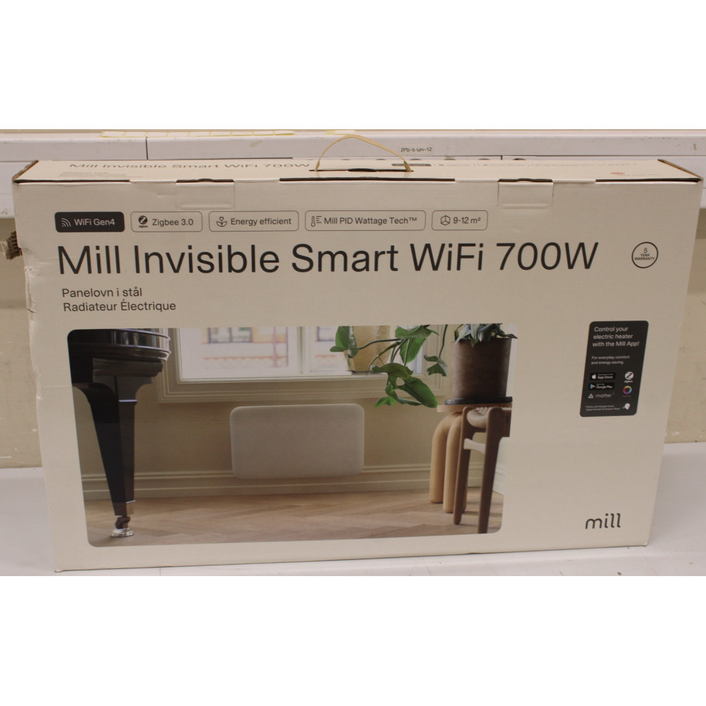 SALE OUT. Mill PA700WIFI4 Panel Heater with WiFi Gen 4 700 W Suitable for rooms 9-12 m White IPX4 | Mill Invisible Smart WiFi He