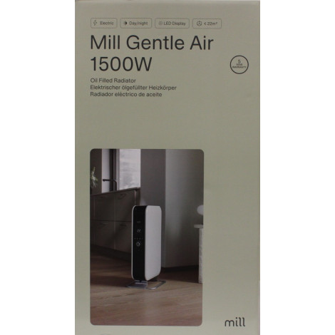 SALE OUT. Mill AB-H1500DN 1500W Oil Filled Radiator, White | Mill Heater | AB-H1500DN | Oil Filled Radiator | 1500 W | Number of