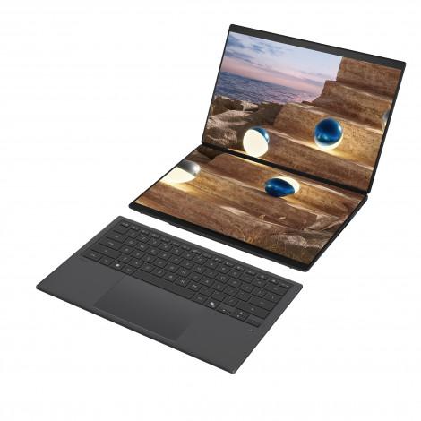 Asus Zenbook Duo UX8407AA-SN094X | Moher Gray | 14 " | OLED | Touchscreen | 2.8K | 2880 x 1800 pixels | Anti-Reflective | Intel 