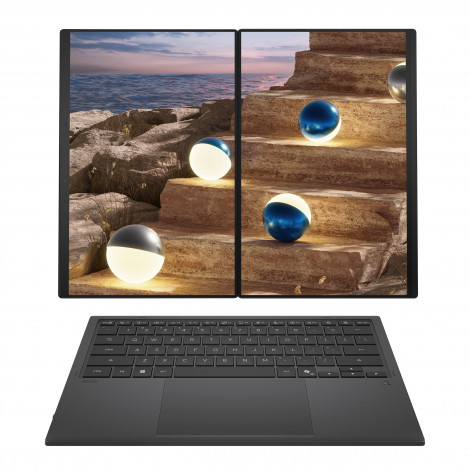 Asus Zenbook Duo UX8407AA-SN094X | Moher Gray | 14 " | OLED | Touchscreen | 2.8K | 2880 x 1800 pixels | Anti-Reflective | Intel 