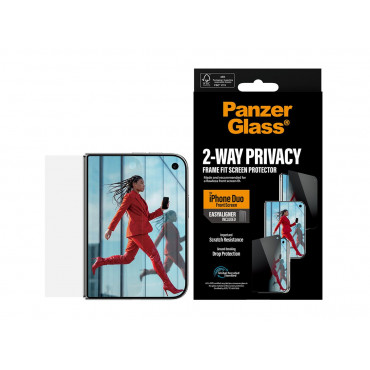 PanzerGlass Privacy w. EasyAligner | Screen protector | Apple | iPhone Duo | Glass | Transparent