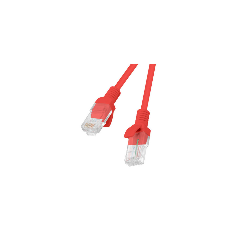 Lanberg Patchcord CAT.5E UTP 0.25M fluke passed 10-pack, Red | PCU5-20CC-0025-R