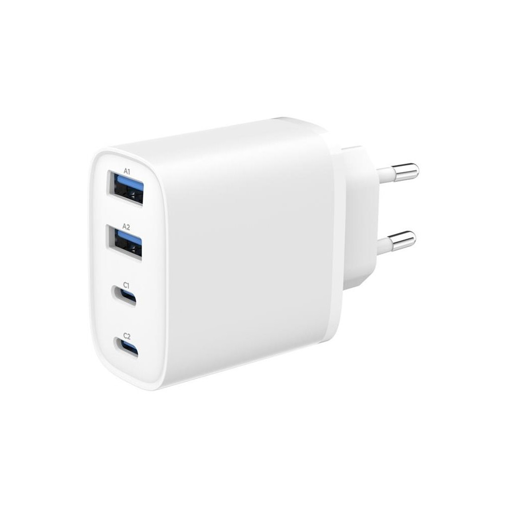 Gembird 4-port 40 W GaN USB PowerDelivery fast charger, White | TA-UC-2A2C-PD40-01-W | 2 x 4 pin USB Type A, 2 x 24 pin USB-C
