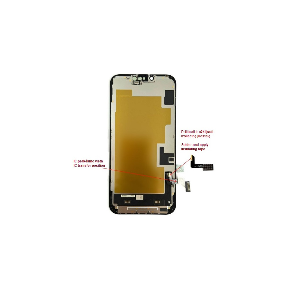 Ekranas skirtas iPhone 14 Plus, LTPO Soft OLED, 60Hz