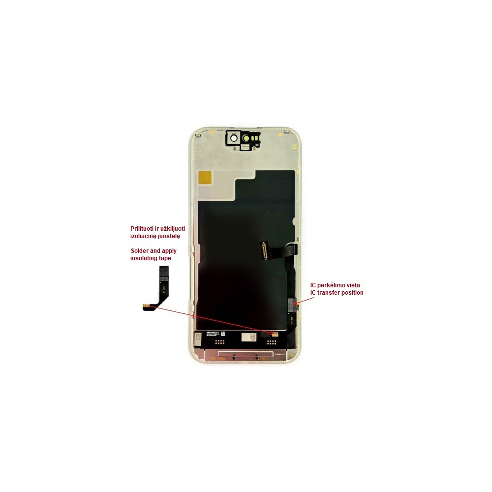 Ekranas skirtas iPhone 15 Pro, LTPO Soft OLED, 120Hz