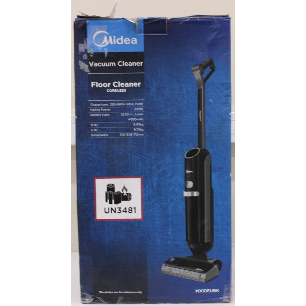 SALE OUT. | Midea Cordless Vacuum Cleaner | X10 Wet and Dry | 220 W | 22.2 V | Operating time (max) 35 min | Black | Warranty 24