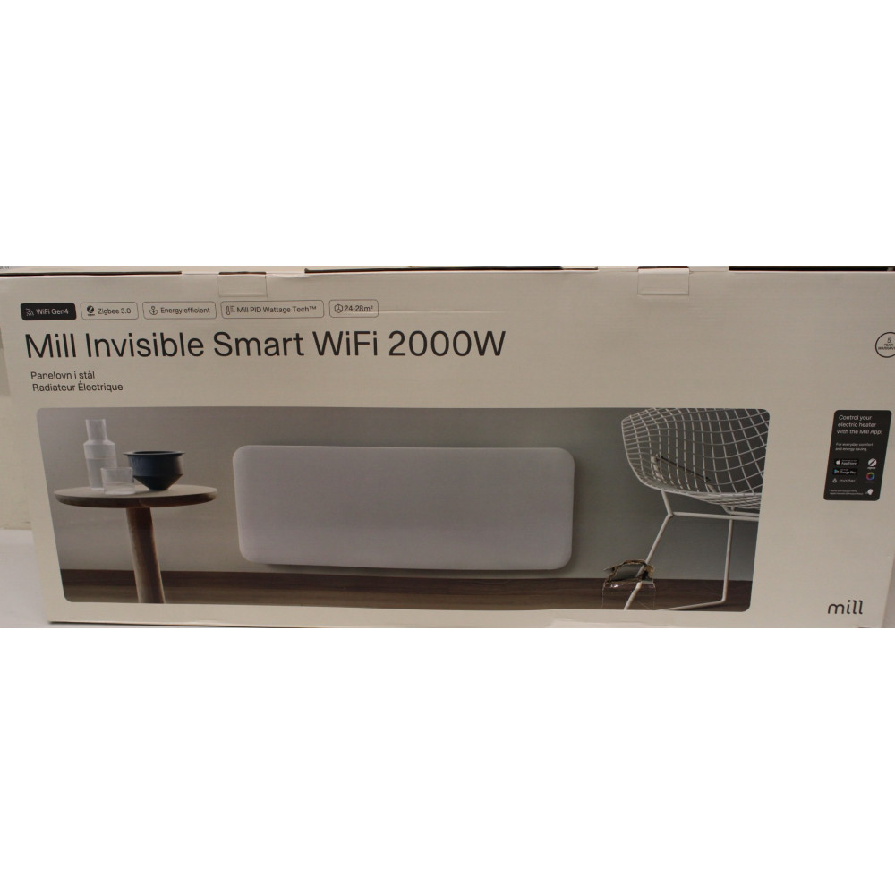SALE OUT. Mill PA2000WIFI4 Panel Heater with WiFi Gen 4 2000 W Suitable for rooms 24-28 m , White, IPX4 | Mill Invisible Smart W