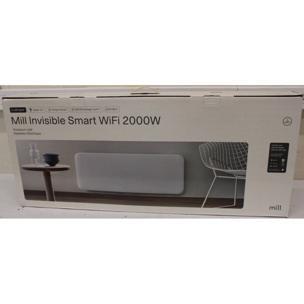 SALE OUT. Mill PA2000WIFI4 Panel Heater with WiFi Gen 4 2000 W Suitable for rooms 24-28 m , White, IPX4 | Mill Invisible Smart W