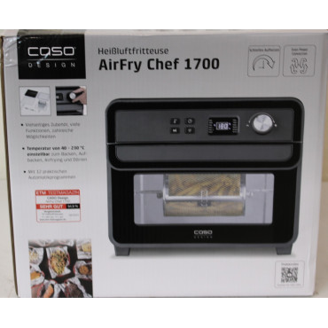 SALE OUT. | Caso | Air Fryer | 03000 AirFry Chef 1700 | Power 1700 W | Capacity 22 L | Black | DAMAGED PACKAGING | 24 month(s)