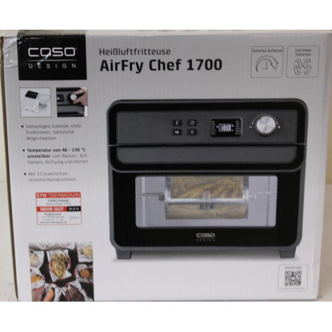 SALE OUT. | Caso | Air Fryer | 03000 AirFry Chef 1700 | Power 1700 W | Capacity 22 L | Black | DAMAGED PACKAGING | 24 month(s)