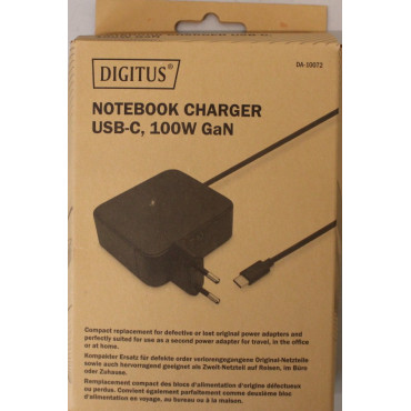 SALE OUT. Digitus Notebook Charger USB-C, 100W GaN / | SALE OUT. Digitus Notebook Charger USB-C, 100W | DA-10072 | DAMAGED PACKA