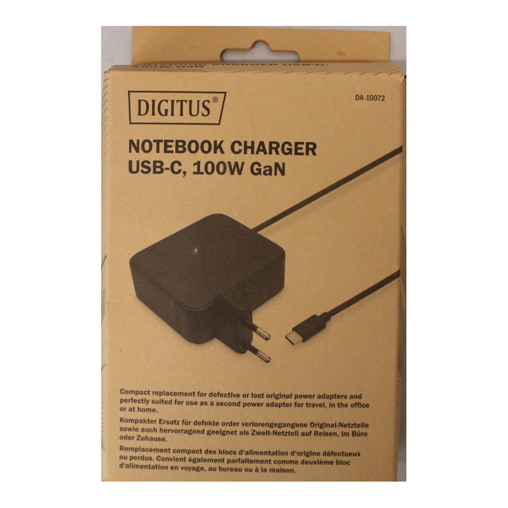 SALE OUT. Digitus Notebook Charger USB-C, 100W GaN / | SALE OUT. Digitus Notebook Charger USB-C, 100W | DA-10072 | DAMAGED PACKA