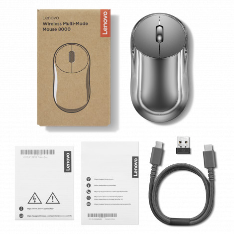 Lenovo Multi-Mode Mouse 8000 | Wireless | 2.4G, Bluetooth 5.3 | Thunder Grey