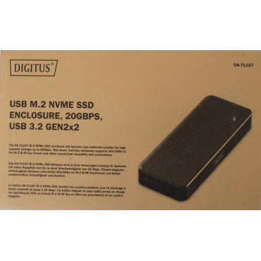 SALE OUT. | Digitus USB M.2 hard disk enclosure, SSD, external, NVMe, 20Gbps, USB 3.2 Gen2x2 | DA-71157 | DEMO