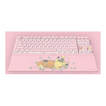 Razer Ornata V3 Tenkeyless | Gaming keyboard | Wired | US | Razer Mecha-Membrane Switches | Wrist Rest | Pikachu Eevee Edition