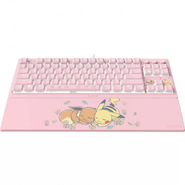 Razer Ornata V3 Tenkeyless | Gaming keyboard | Wired | US | Razer Mecha-Membrane Switches | Wrist Rest | Pikachu Eevee Edition