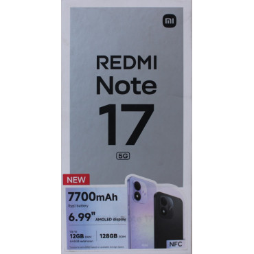 SALE OUT. Xiaomi Redmi Note 17 5G (Celestial Purple) 7.0" OLED 1080x2396/2.3GHz,128GB,6GB RAM/Android 16,WiFi,BT,5G,MZB0PTZEU | 
