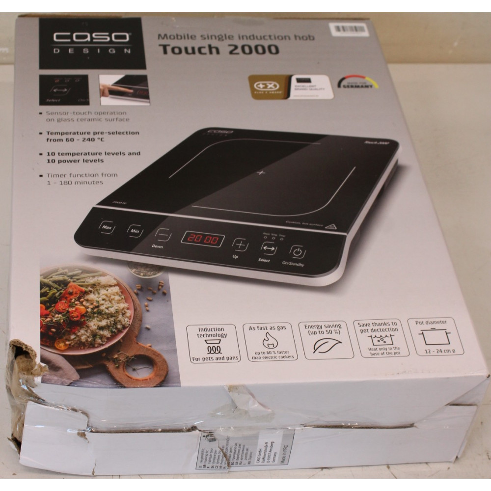 SALE OUT. Caso Touch 2000 Hob, Induction, Width 29 cm, 1 cooking zone, Touch control, Black | Caso | Hob | Touch 2000 | Inductio