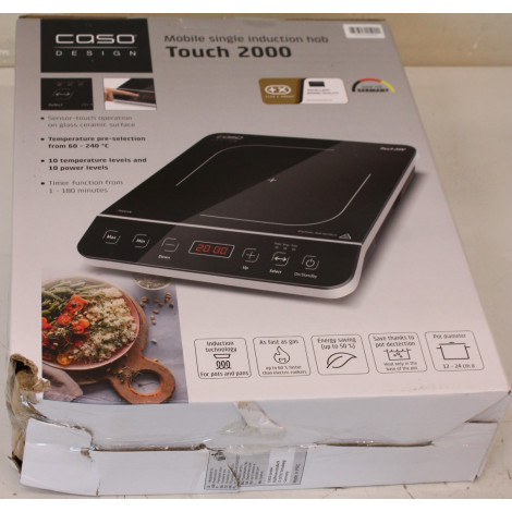 SALE OUT. Caso Touch 2000 Hob, Induction, Width 29 cm, 1 cooking zone, Touch control, Black | Caso | Hob | Touch 2000 | Inductio